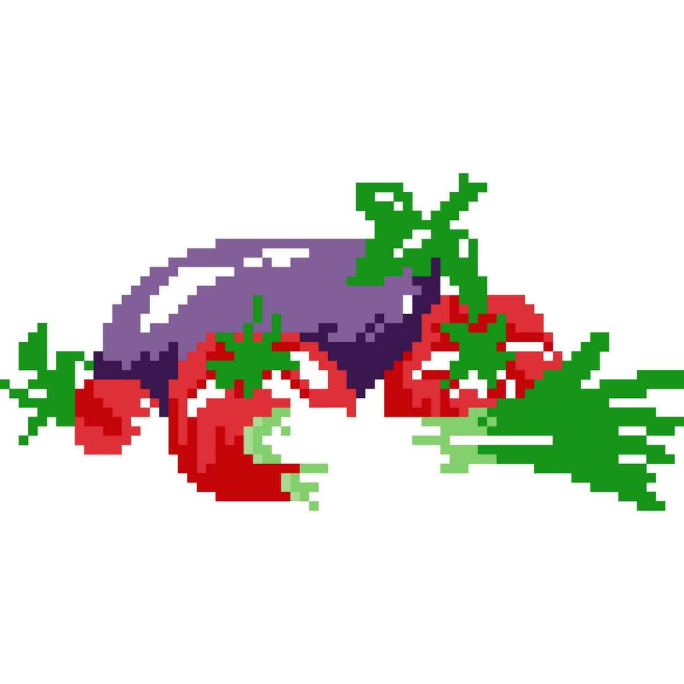 Gemüse Karikatur Symbol im Pixel Stil vektor