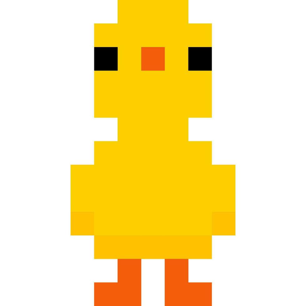 kyckling tecknad serie ikon i pixel stil vektor