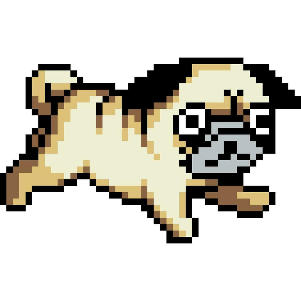 hund tecknad serie ikon i pixel stil vektor