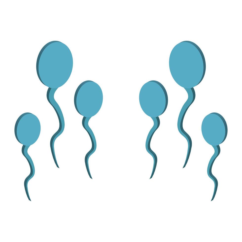 spermier illustrerade på vit bakgrund vektor