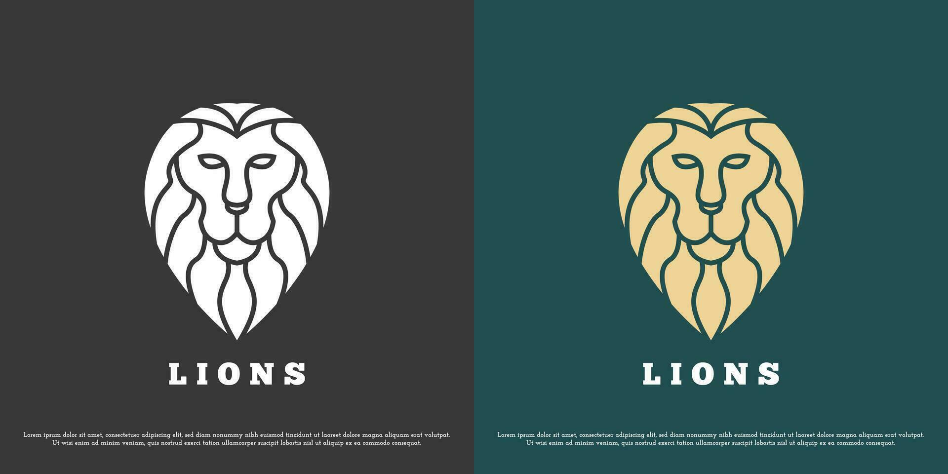 lejon huvud logotyp design illustration. silhuett av de huvud av en lejon, kung av de djungel, vild djur, rovdjur, rovdjur, kung, däggdjur, huggtänder, klor, päls, hår. enkel minimalistisk platt symbol kejsare vektor