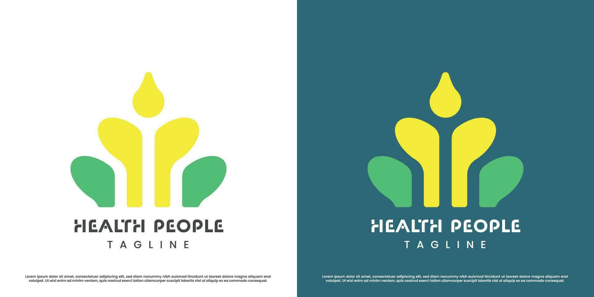 hälsa familj logotyp design illustration. de bild av en familj av friska människor, träning, kropp immunitet, sjukvård, näring för de själ. subtil geometrisk minimalistisk enkel platt ikon symbol. vektor