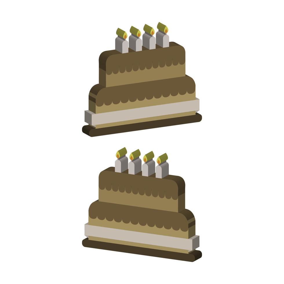 Kuchen illustriert auf weißem Hintergrund vektor