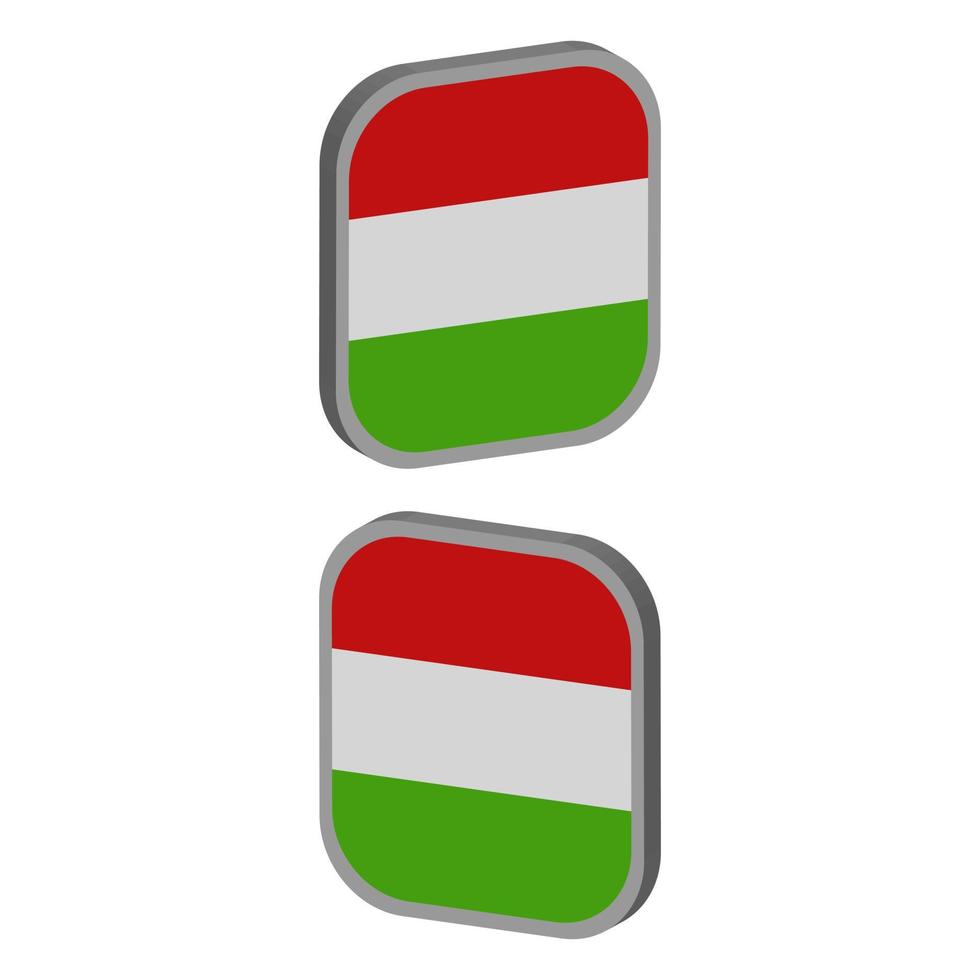 Ungerns flagga illustrerad på vit bakgrund vektor