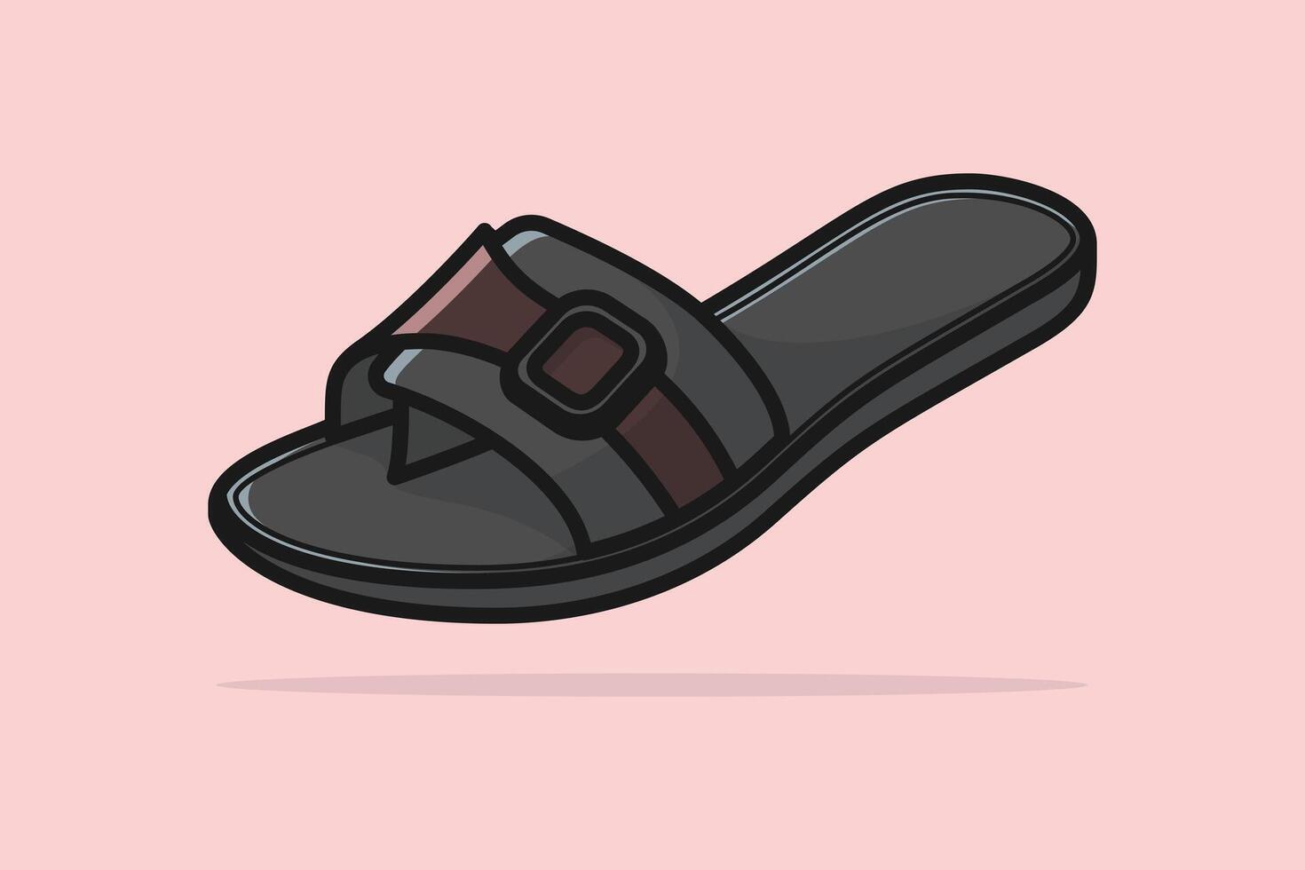 modern einfach Frauen Slipper Schuh Vektor Illustration. Schönheit Mode Objekte Symbol Konzept. Mädchen Mode Slipper Vektor Design.