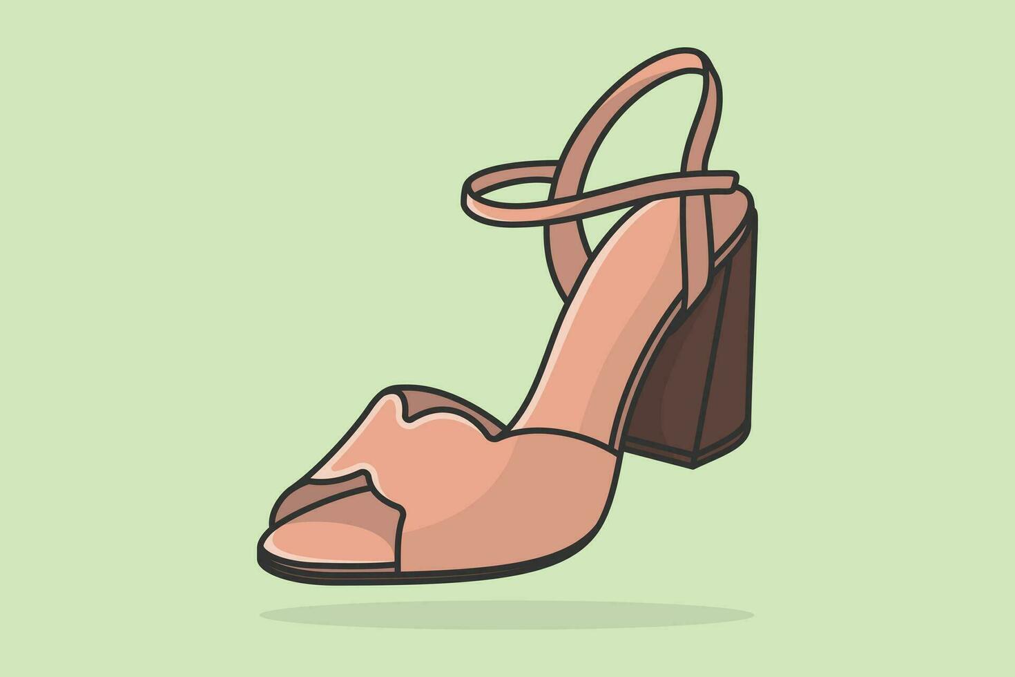 kvinnor mode läder sandal sko vektor illustration. skönhet mode objekt ikon begrepp. modern stil händelse sandal sko vektor design.