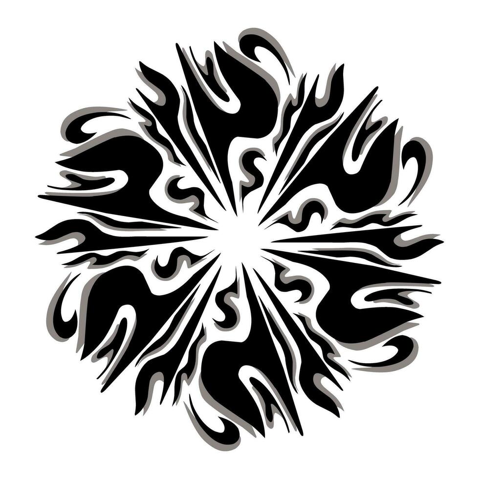 schwarz Stammes- Mandala Symbol mit Schatten. perfekt zum Logos, Symbole, Artikel, Tätowierungen, Aufkleber, Poster, Banner, Kleidung, Hüte vektor