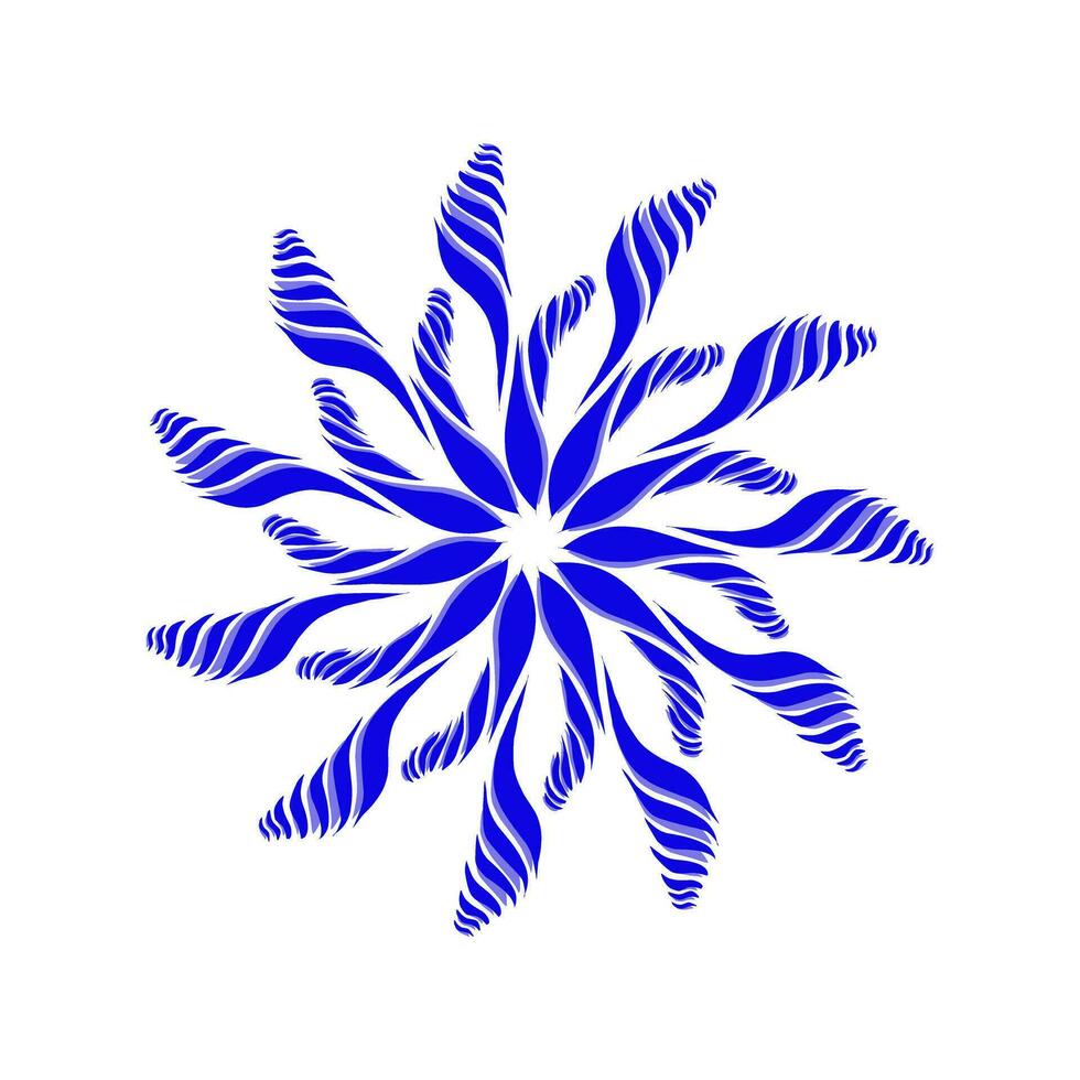 blå stam- mandala ikon med skugga. perfekt för logotyper, ikoner, föremål, tatueringar, klistermärken, affischer, banderoller, kläder, hattar vektor