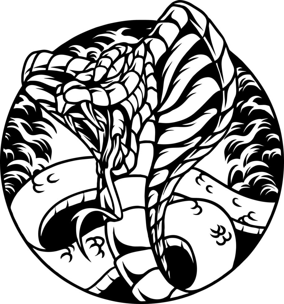 king cobra orm siluett illustration vektor