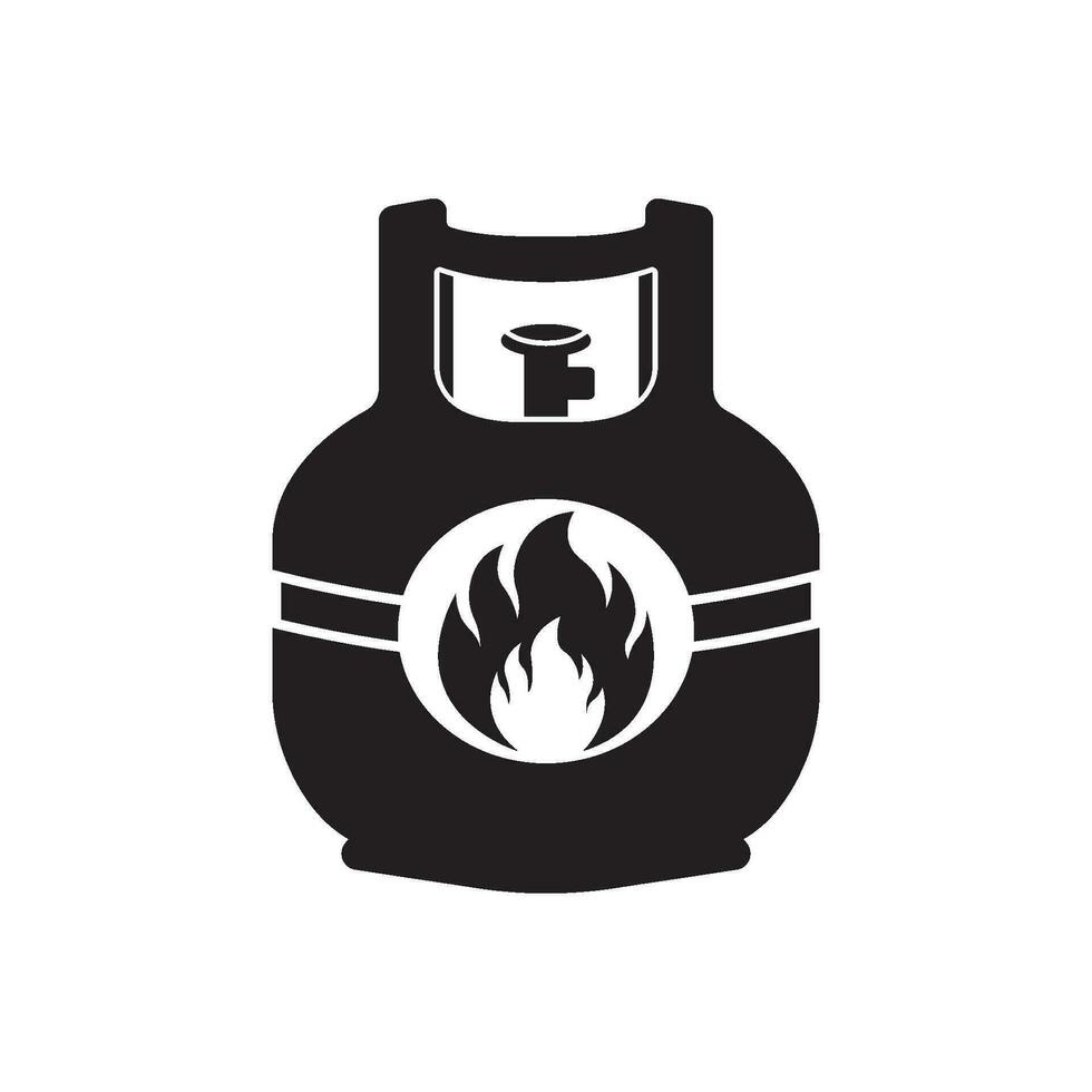 gas cylinder logotyp ikon, vektor illustration design