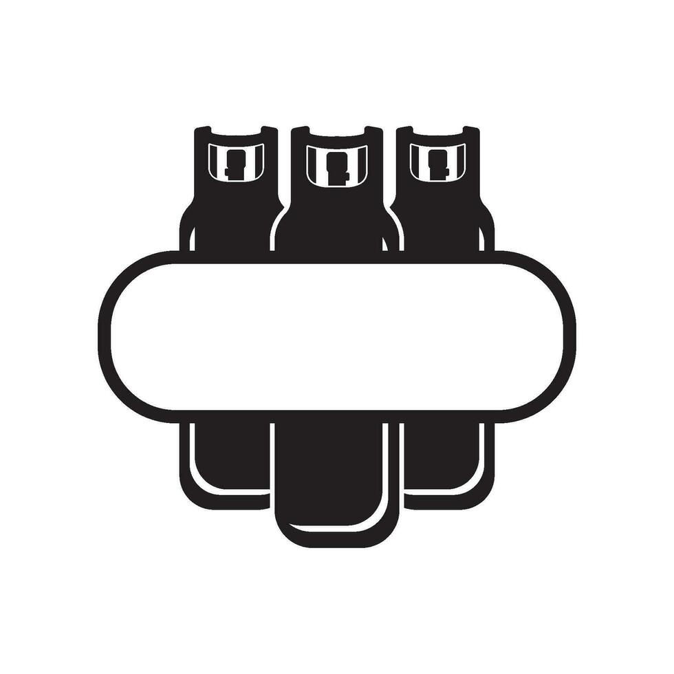 gas cylinder logotyp ikon, vektor illustration design
