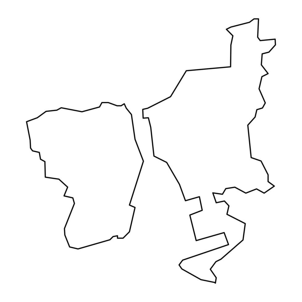 Kwai tsing Kreis Karte, administrative Aufteilung von Hong Kong. Vektor Illustration.