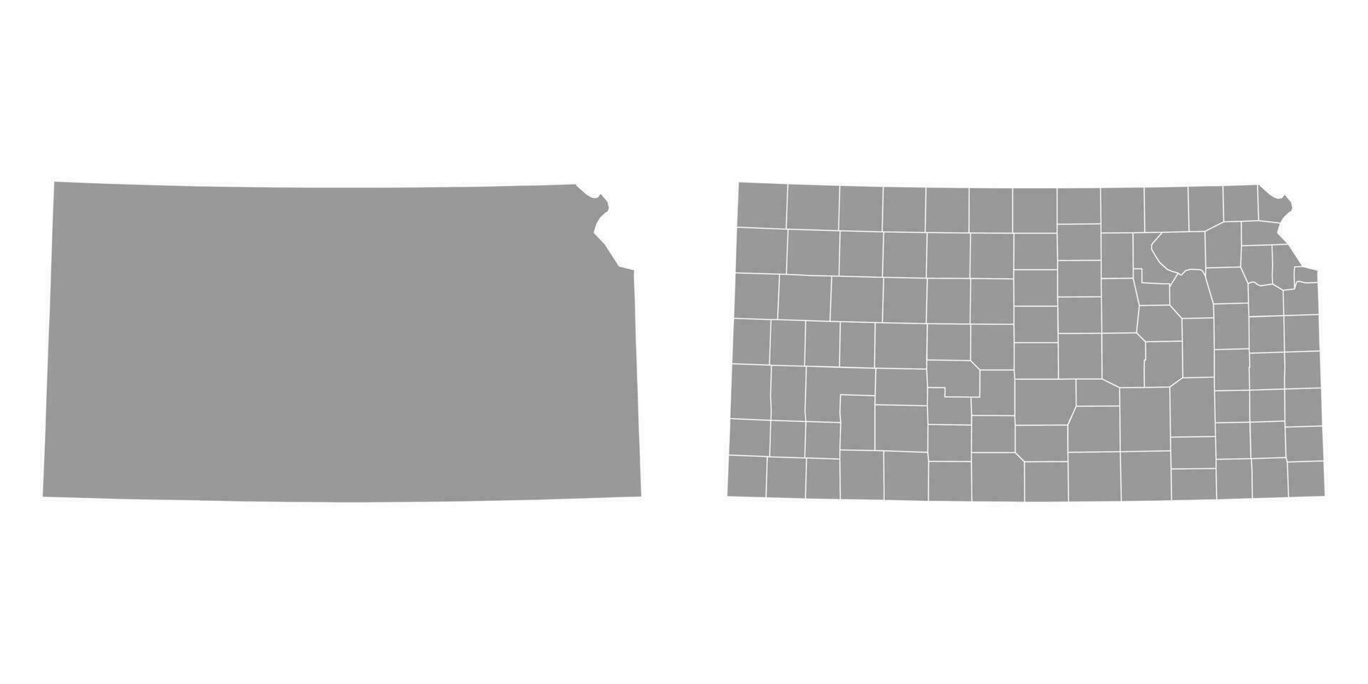 kansas stat grå Kartor. vektor illustration.