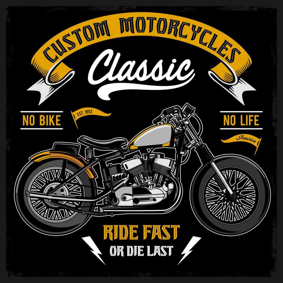 rida snabb eller dö sista beställnings- motorcyklar klassisk vektor