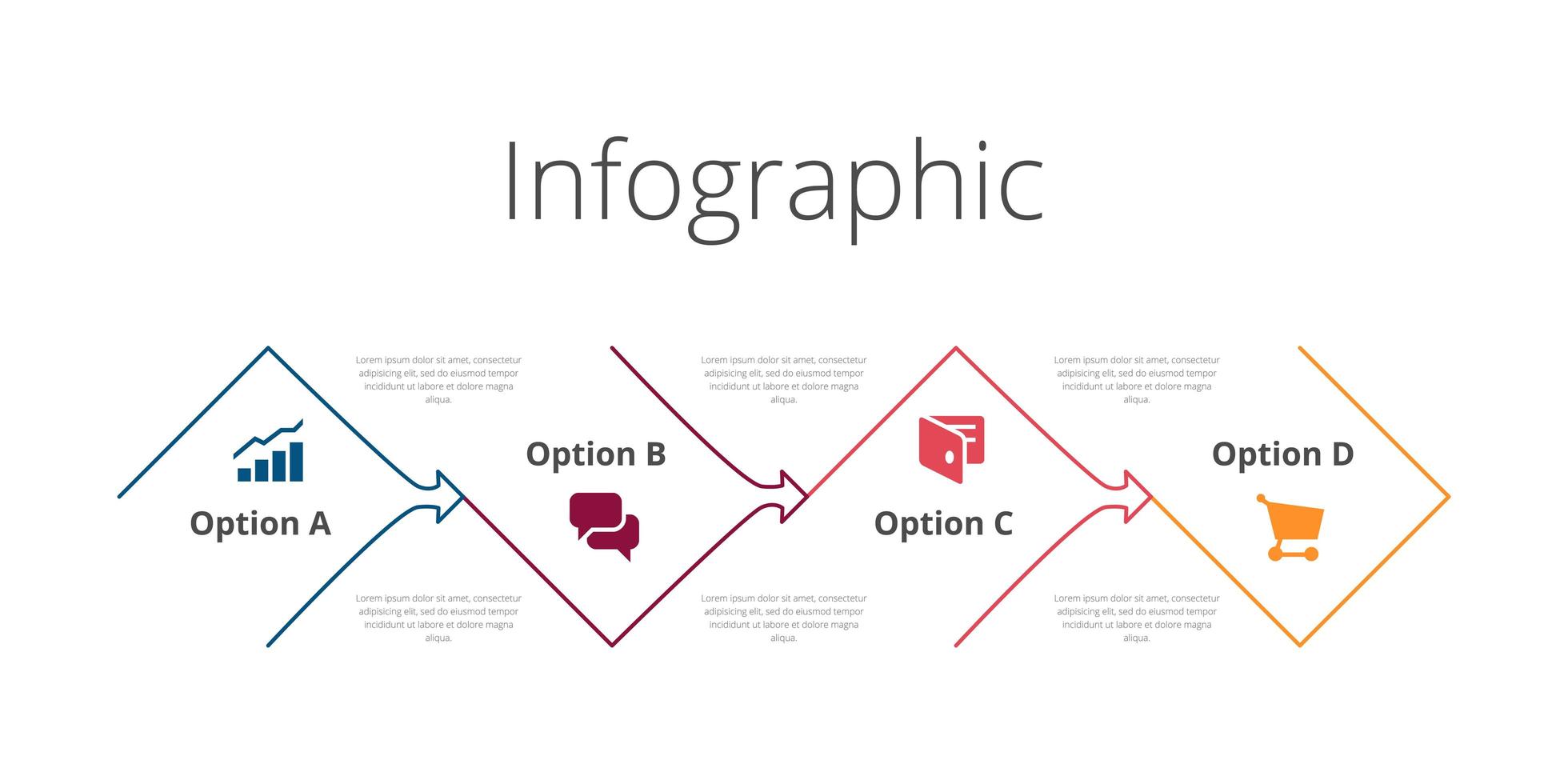 Schritt Infografik Pfeil Prozess für die Präsentation vektor