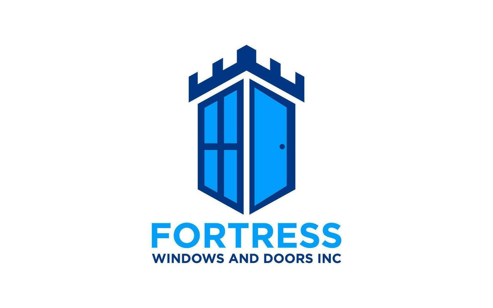 Fenster und Tür im Schloss Logo Design Vorlage. Fenster und Tür Symbol Design. geeignet zum Geschäft und echt Nachlass vektor