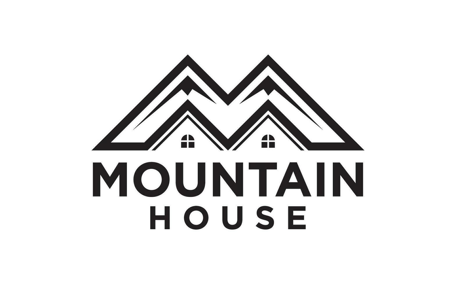 Haus im das Berg echt Nachlass Logo Vorlage vektor