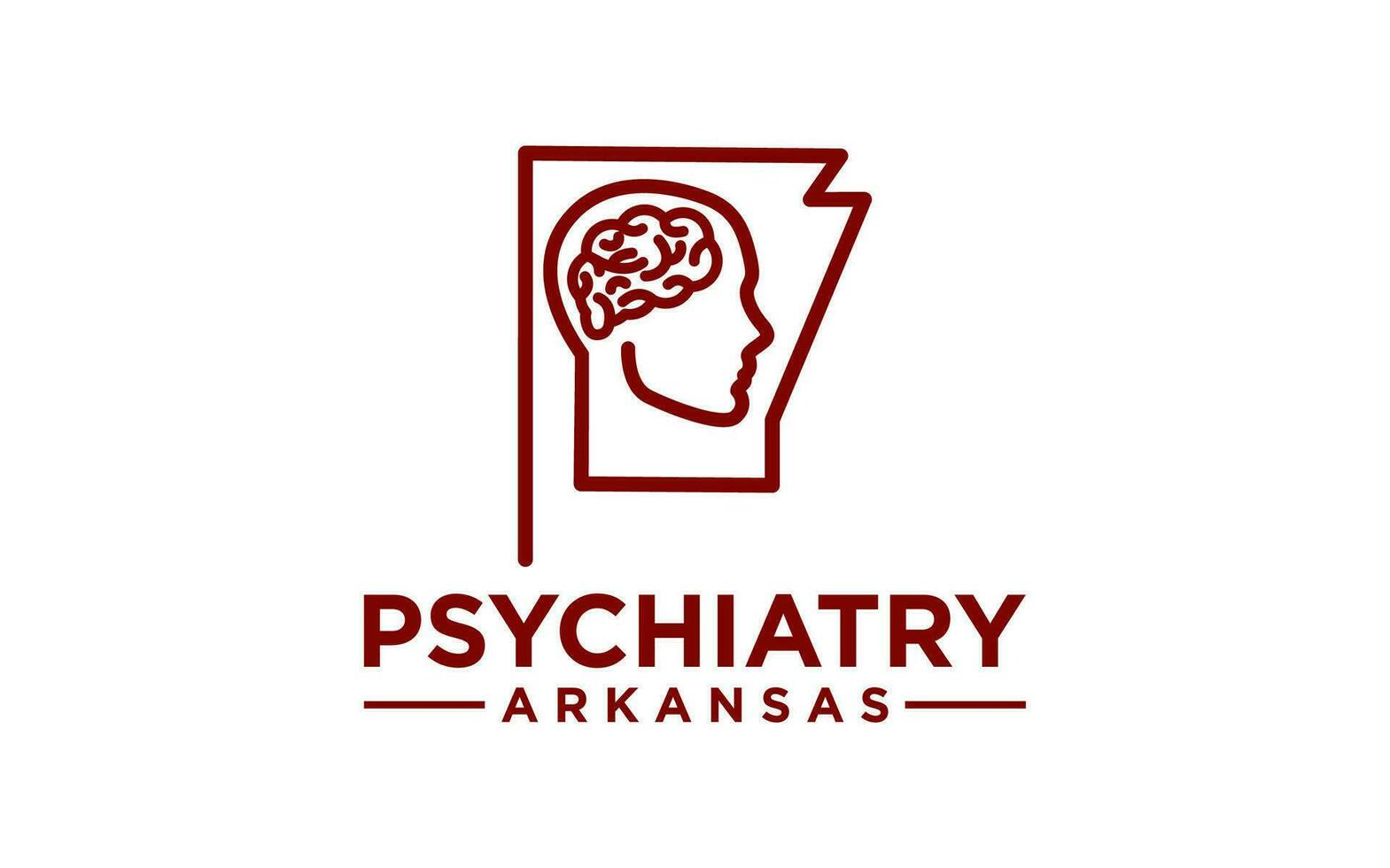 Psychiatrie Arkansas Logo Design. Therapie Vektor Logo