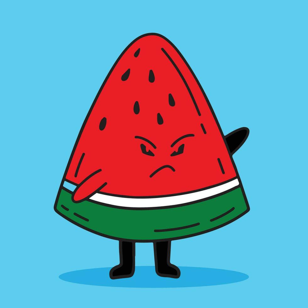 vattenmelon uttryck vektor illustration