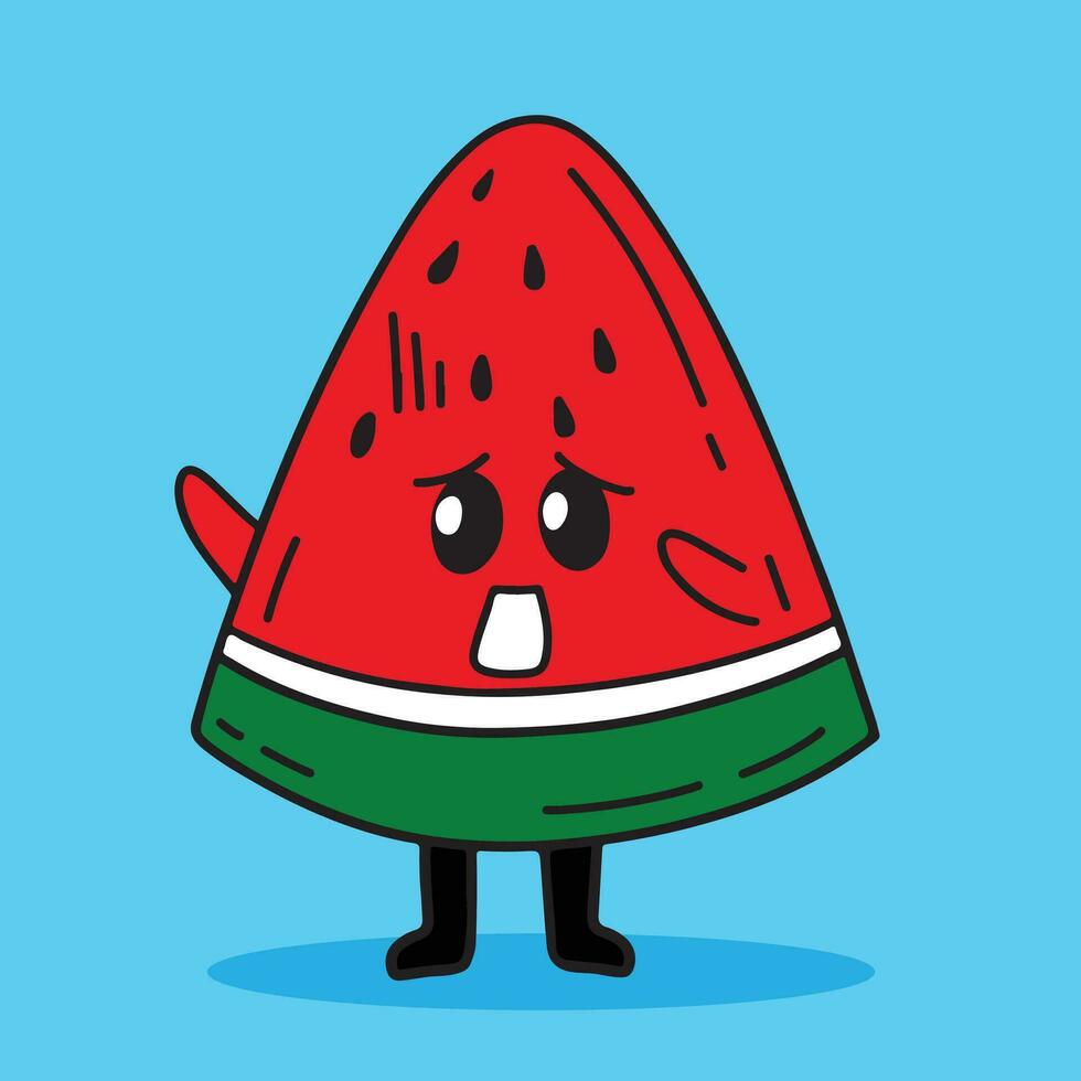 vattenmelon uttryck vektor illustration
