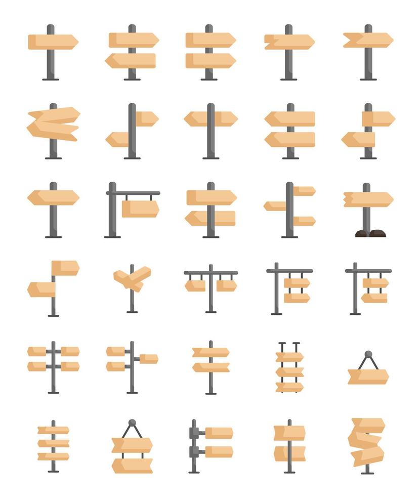 Satz flacher Schildsymbole vektor