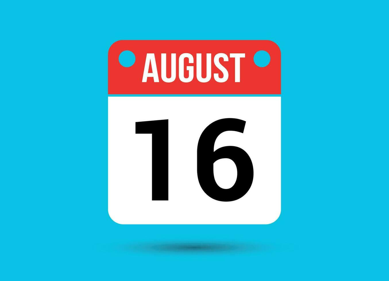 augusti 16 kalender datum platt ikon dag 16 vektor illustration