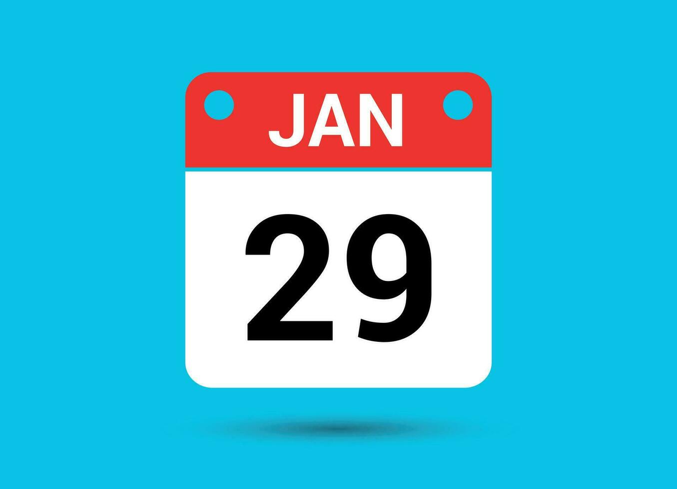 januari 29 kalender datum platt ikon dag 29 vektor illustration