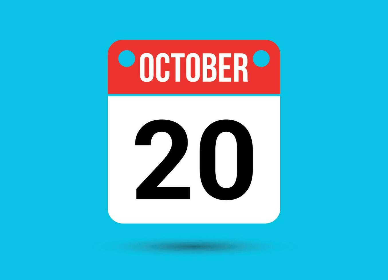 oktober 20 kalender datum platt ikon dag 20 vektor illustration