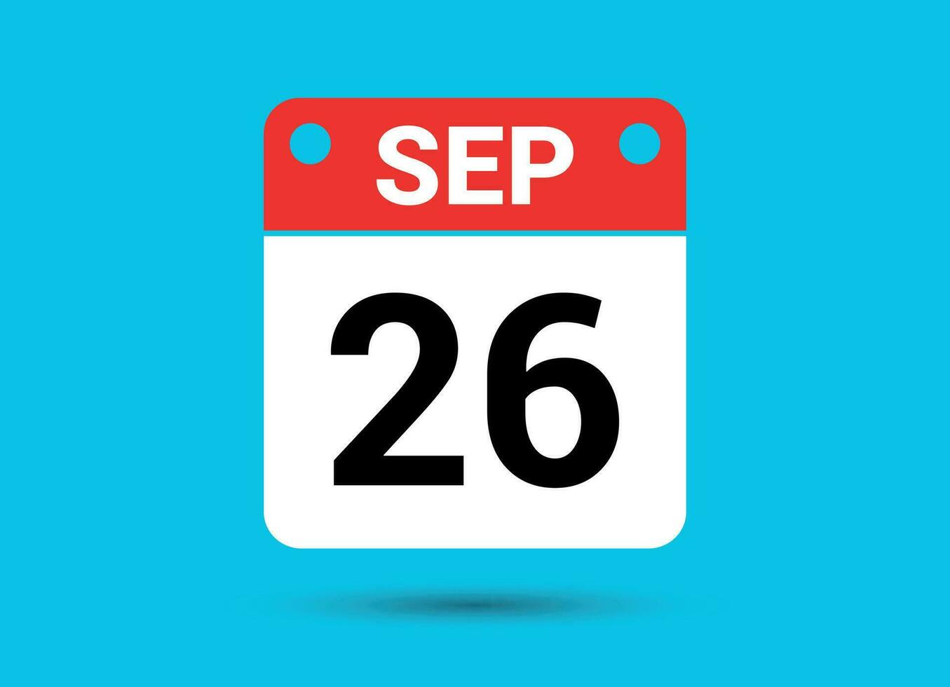 September 26 Kalender Datum eben Symbol Tag 26 Vektor Illustration