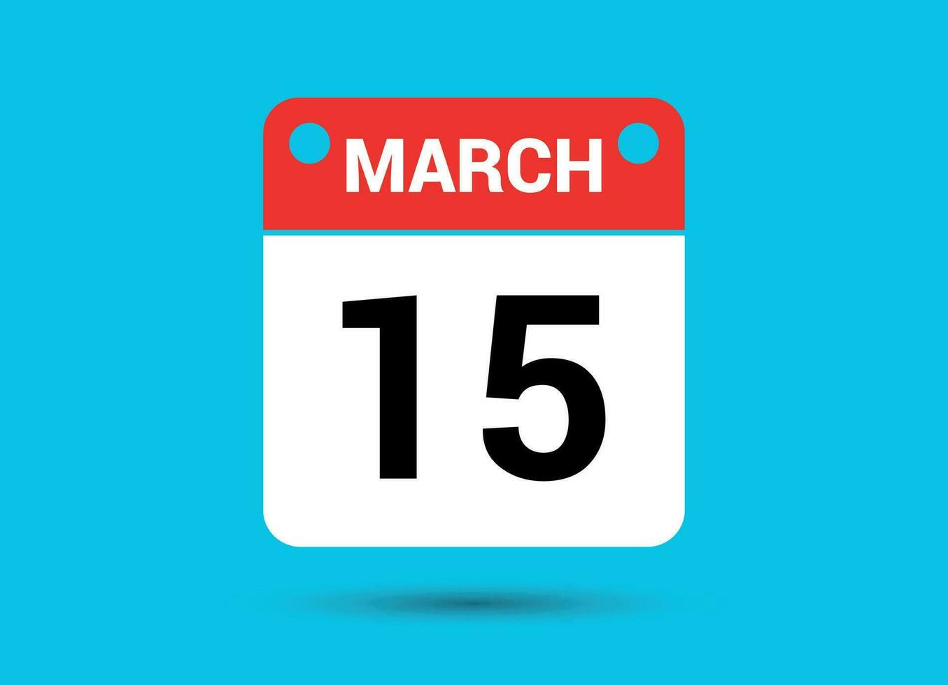 März 15 Kalender Datum eben Symbol Tag 15 Vektor Illustration