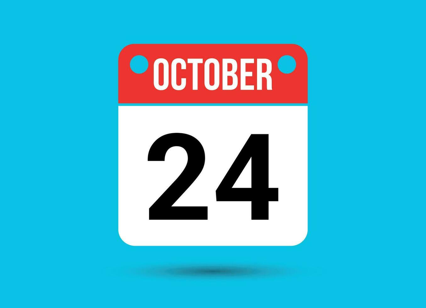 Oktober 24 Kalender Datum eben Symbol Tag 24 Vektor Illustration
