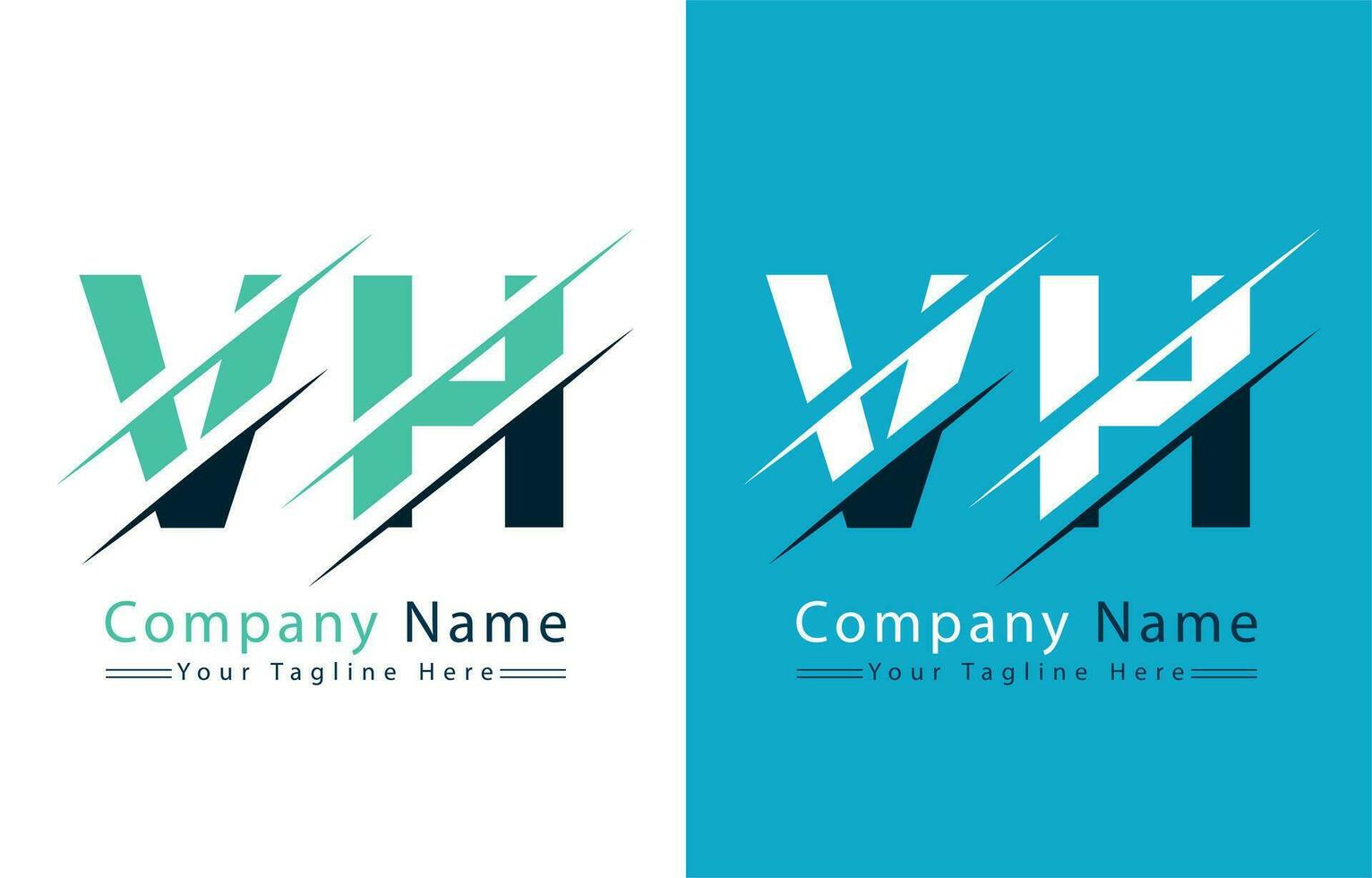 vh brev logotyp design mall. vektor logotyp illustration