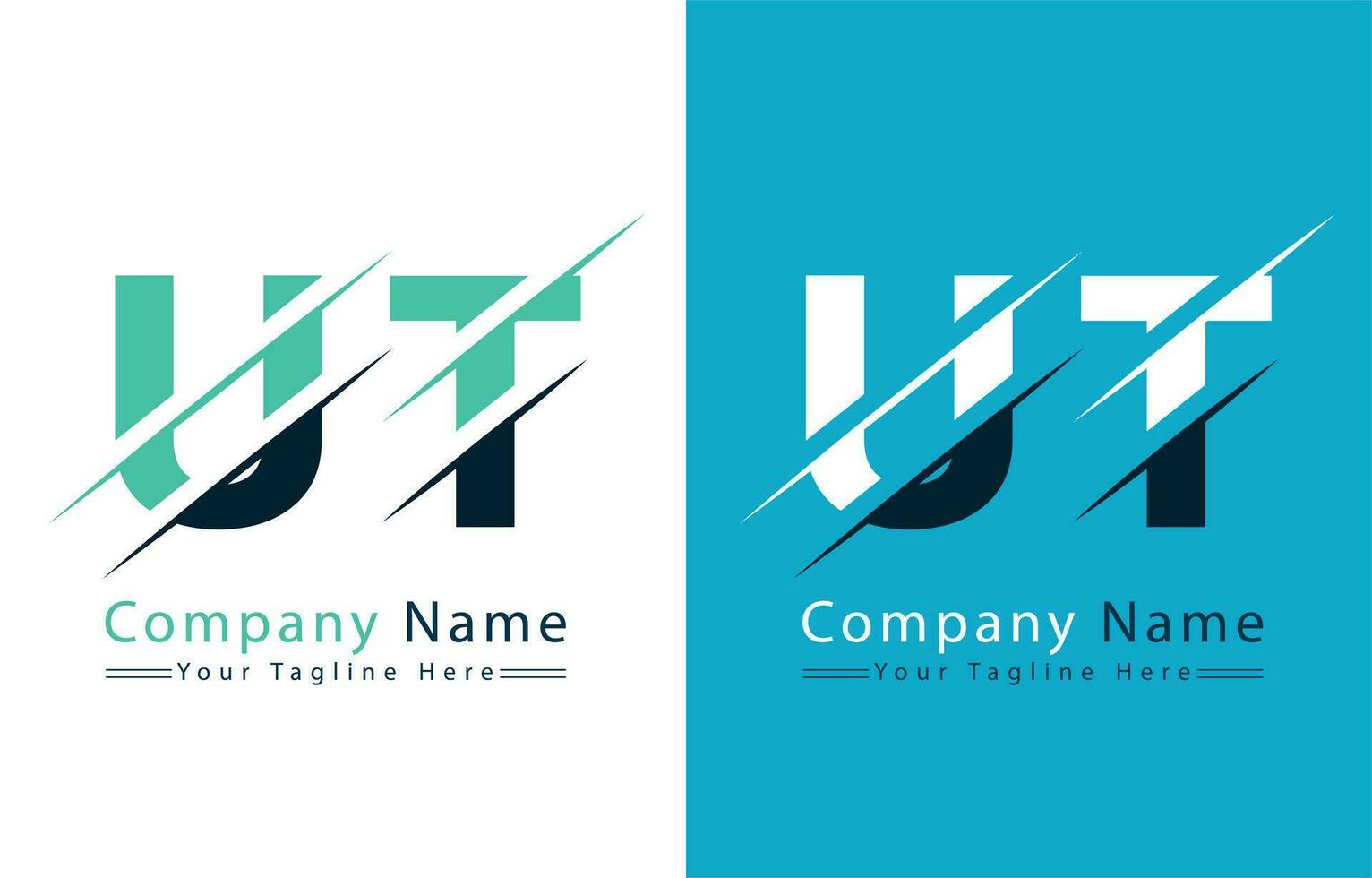 ut Brief Logo Design Konzept. Vektor Logo Illustration