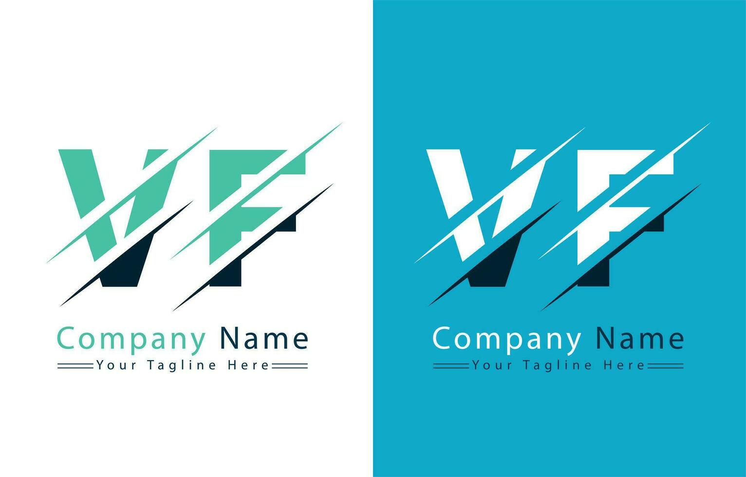 vf Brief Logo Design Konzept. Vektor Logo Illustration