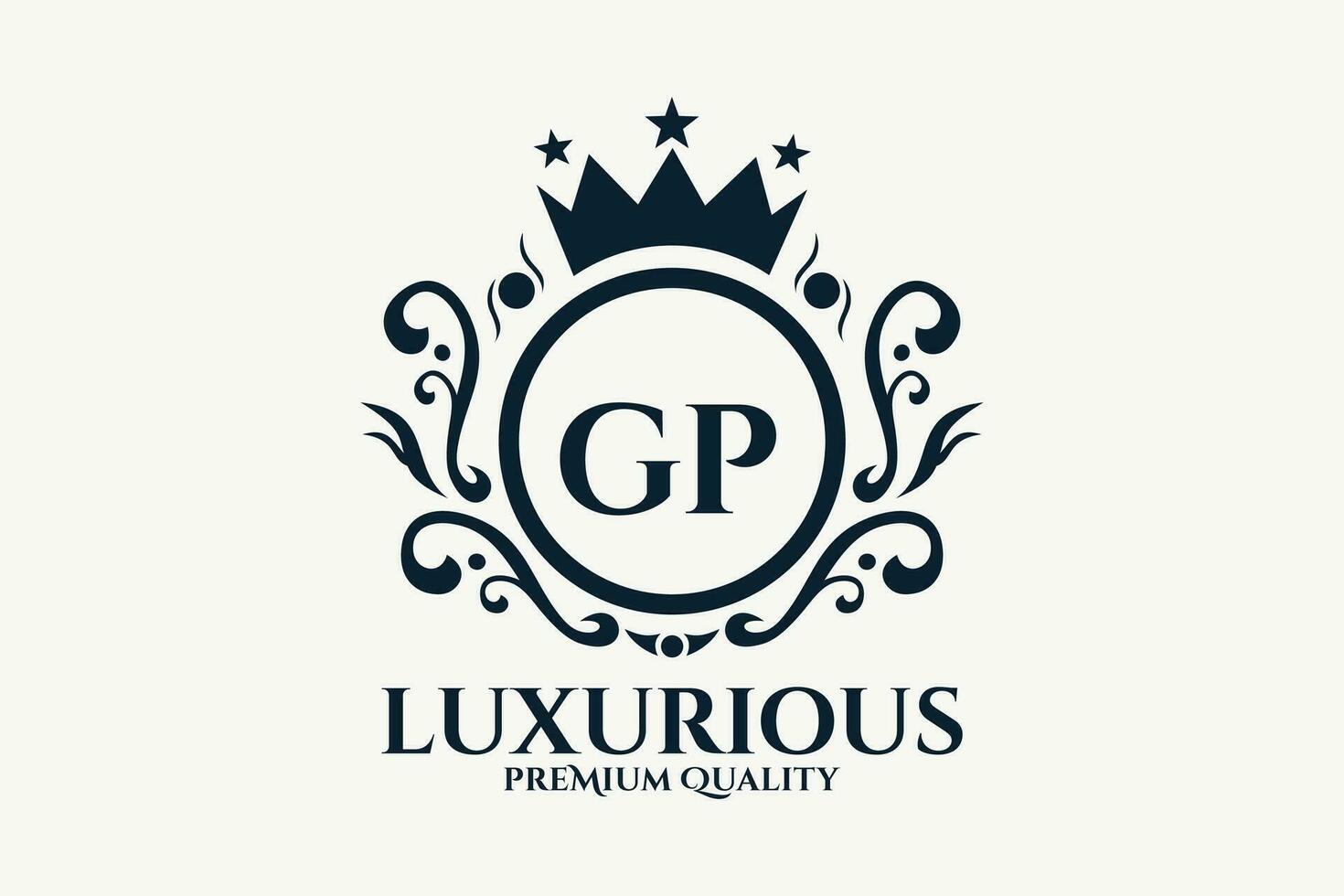 Initiale Brief gp königlich Luxus Logo Vorlage im Vektor Kunst zum luxuriös branding Vektor Illustration.