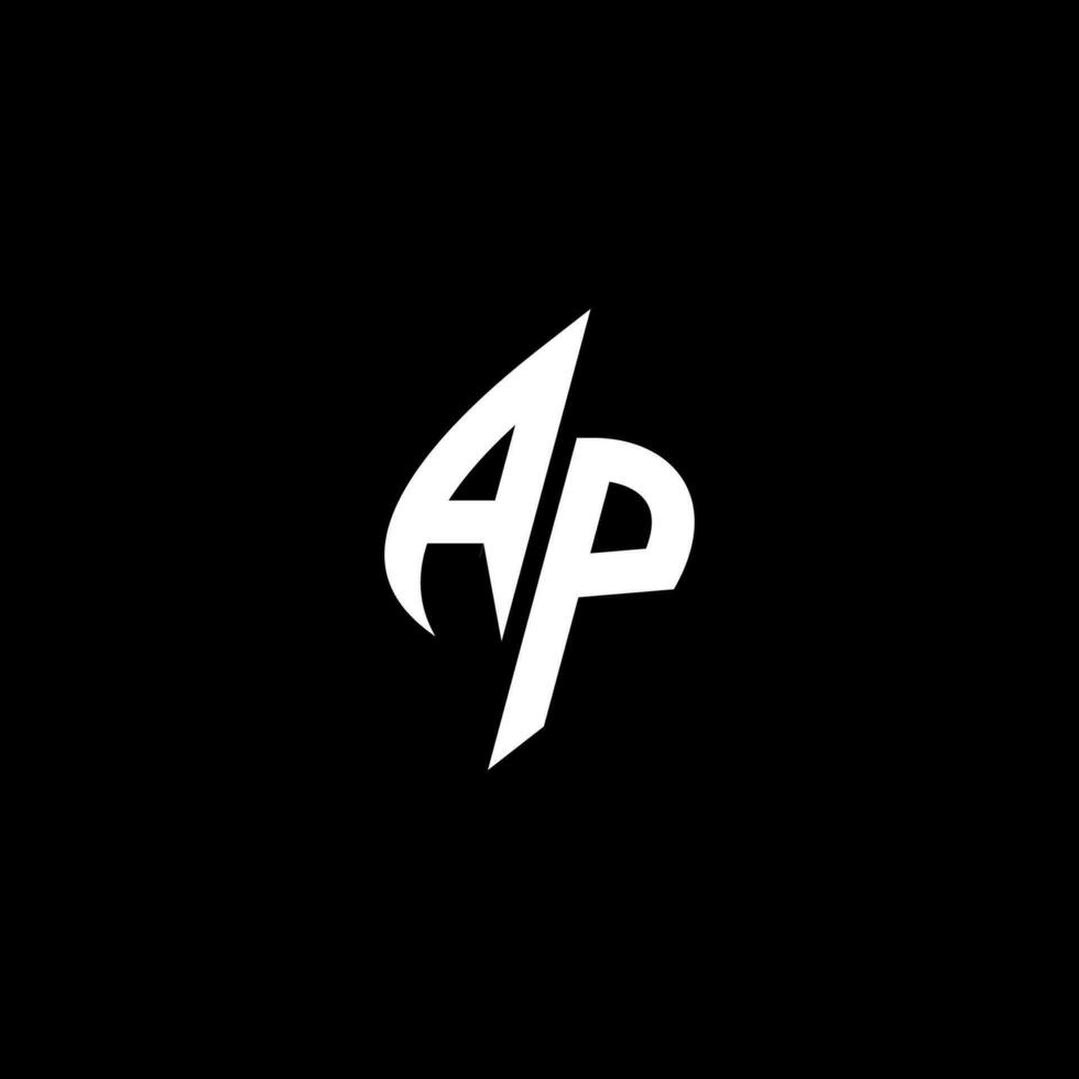 ap monogram logotyp esport eller gaming första begrepp vektor