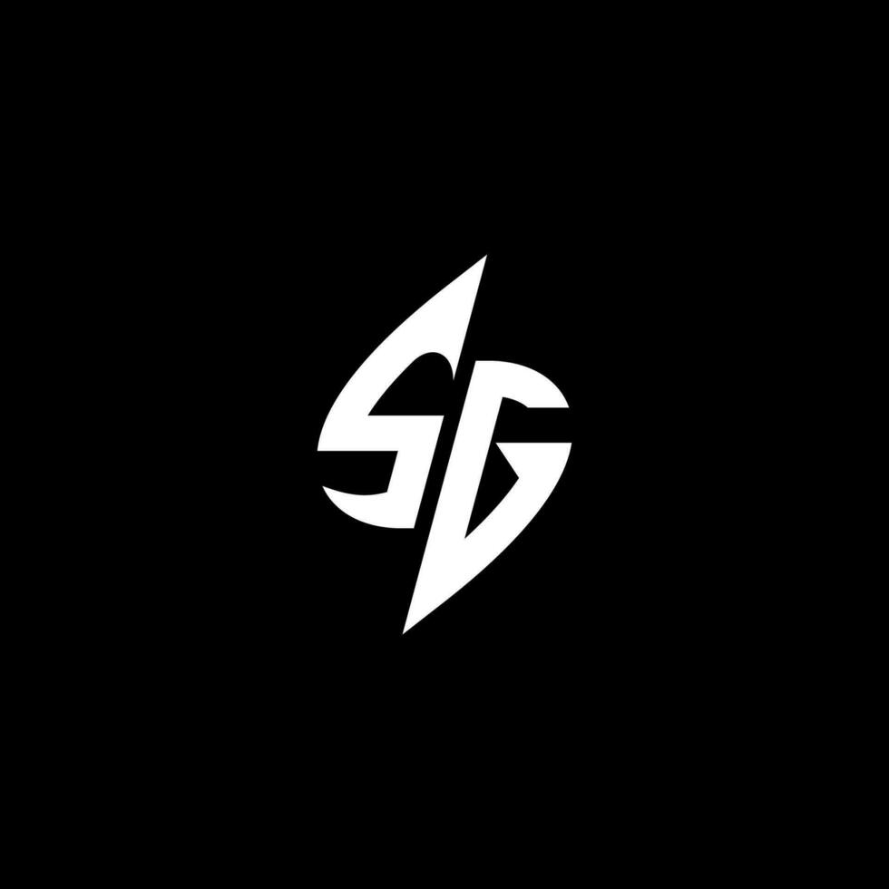 sg monogram logotyp esport eller gaming första begrepp vektor