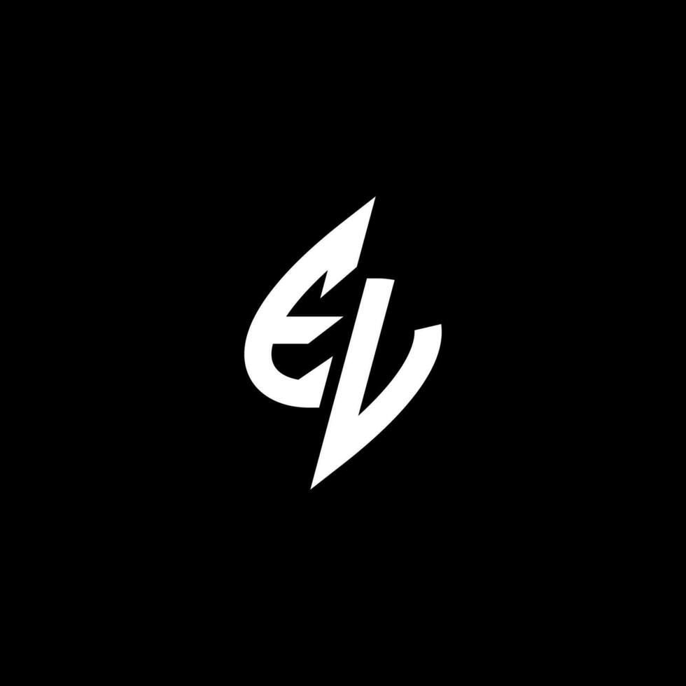 ev monogram logotyp esport eller gaming första begrepp vektor