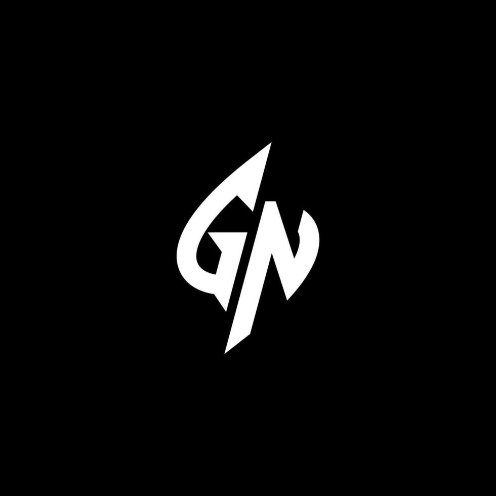 gn monogram logotyp esport eller gaming första begrepp vektor