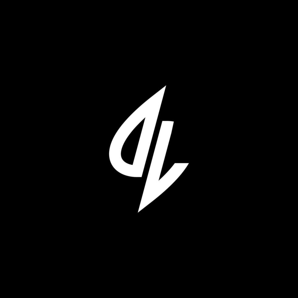 dl monogram logotyp esport eller gaming första begrepp vektor