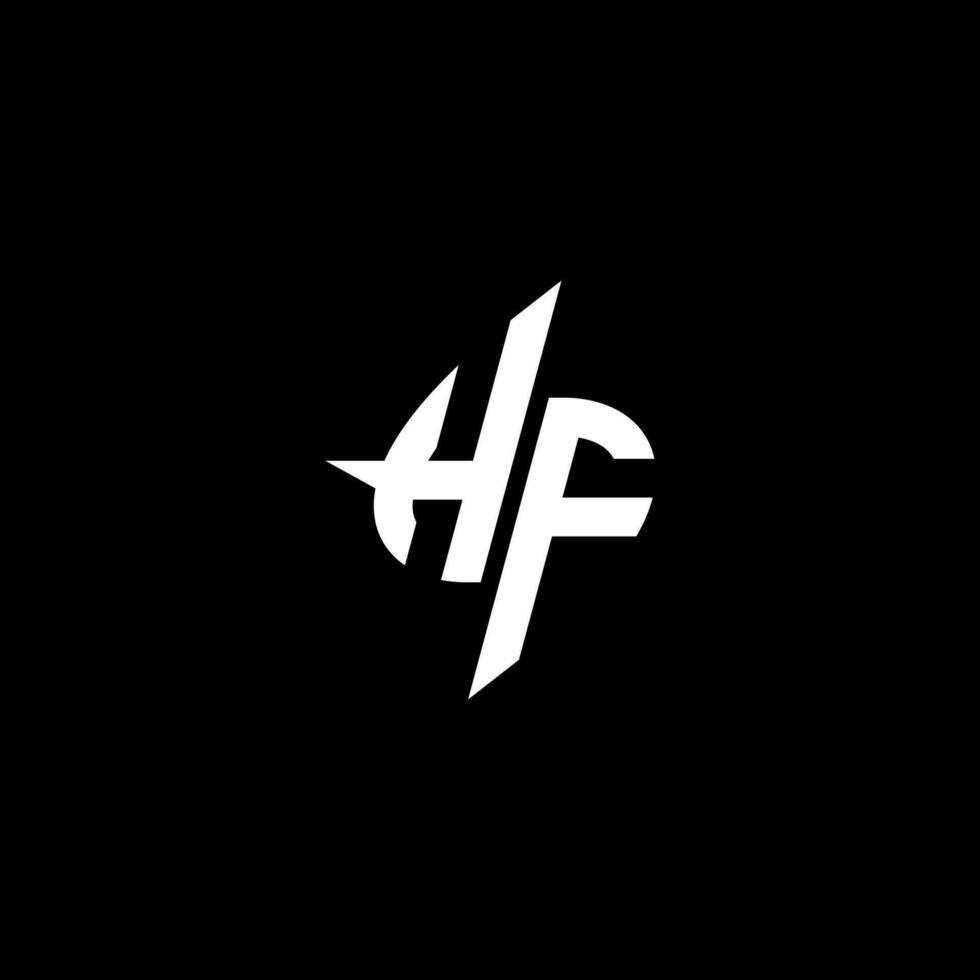 hf monogram logotyp esport eller gaming första begrepp vektor