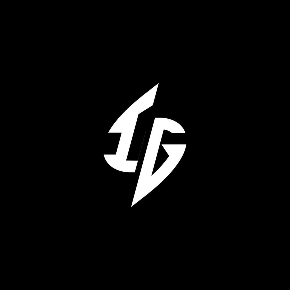 ig monogram logotyp esport eller gaming första begrepp vektor