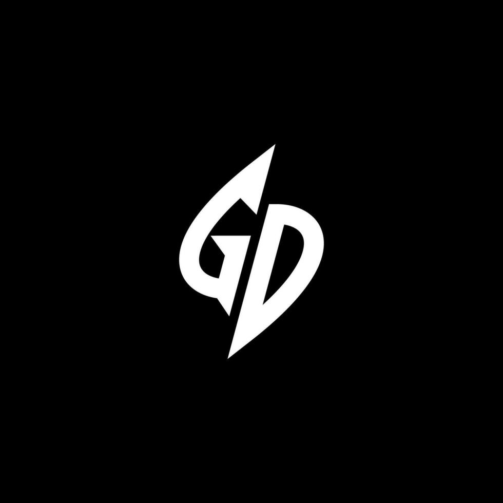 gd monogram logotyp esport eller gaming första begrepp vektor