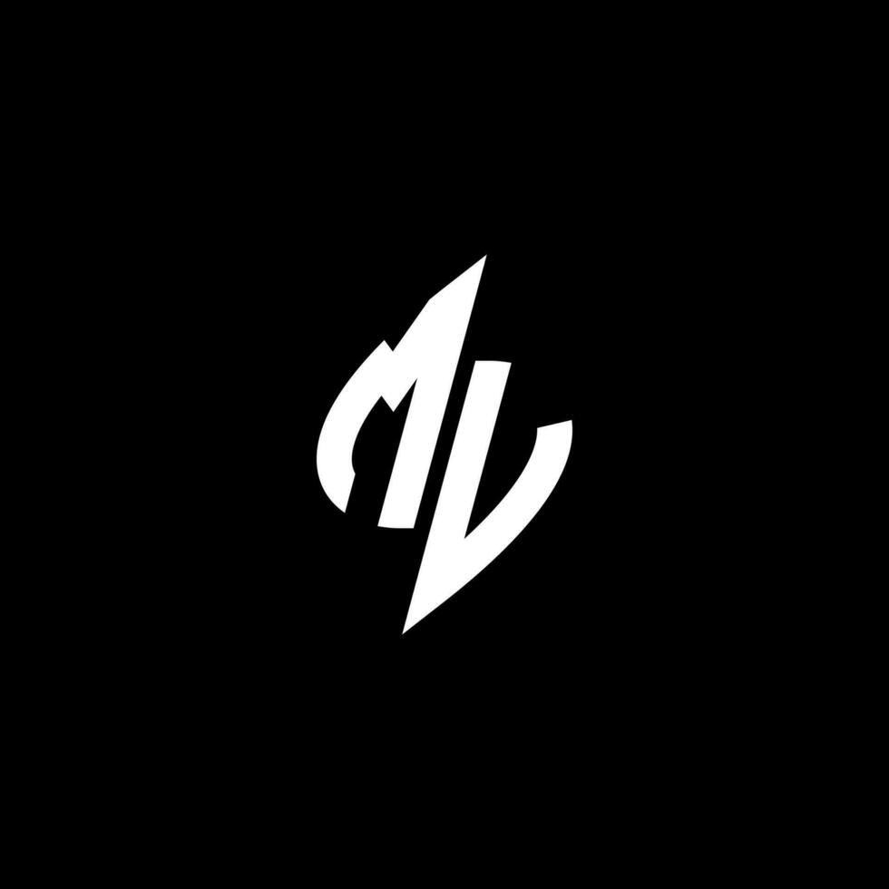mv Monogramm Logo Esport oder Spielen Initiale Konzept Vektor