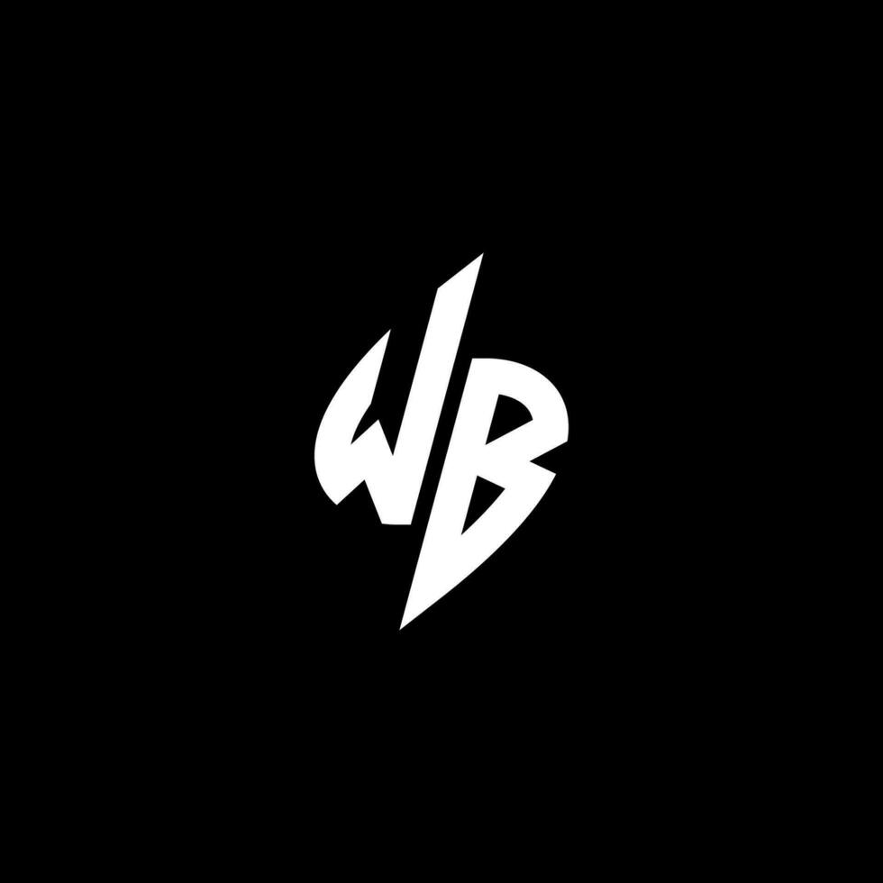 wb monogram logotyp esport eller gaming första begrepp vektor