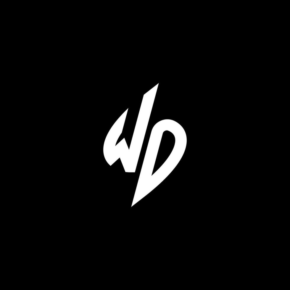 wo monogram logotyp esport eller gaming första begrepp vektor