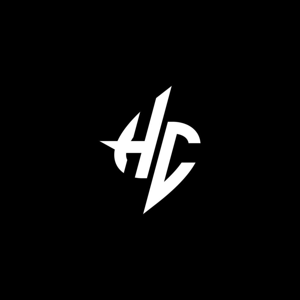 hc monogram logotyp esport eller gaming första begrepp vektor