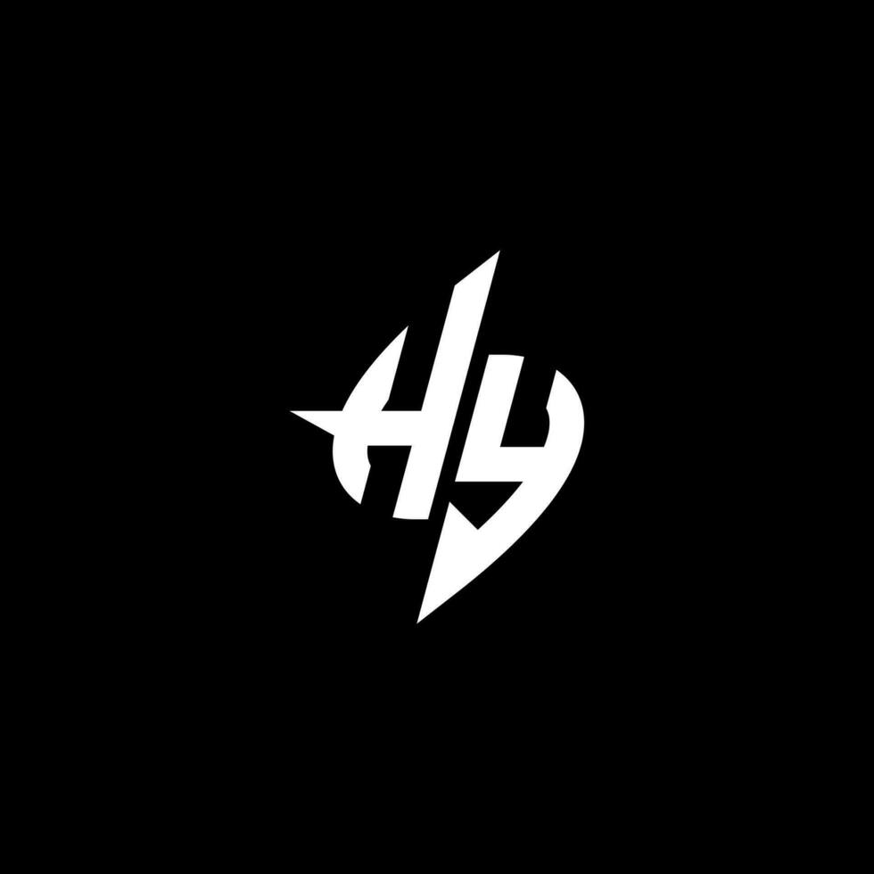 hy monogram logotyp esport eller gaming första begrepp vektor