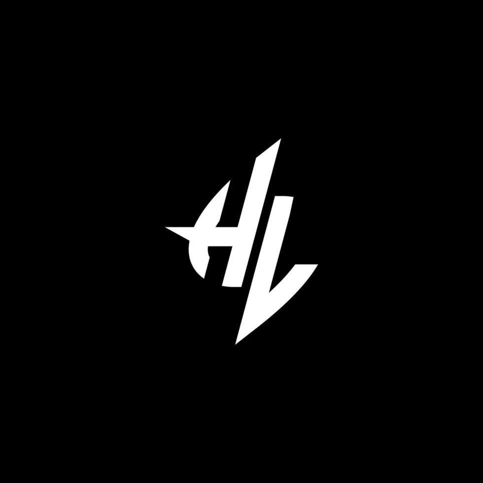 hl monogram logotyp esport eller gaming första begrepp vektor