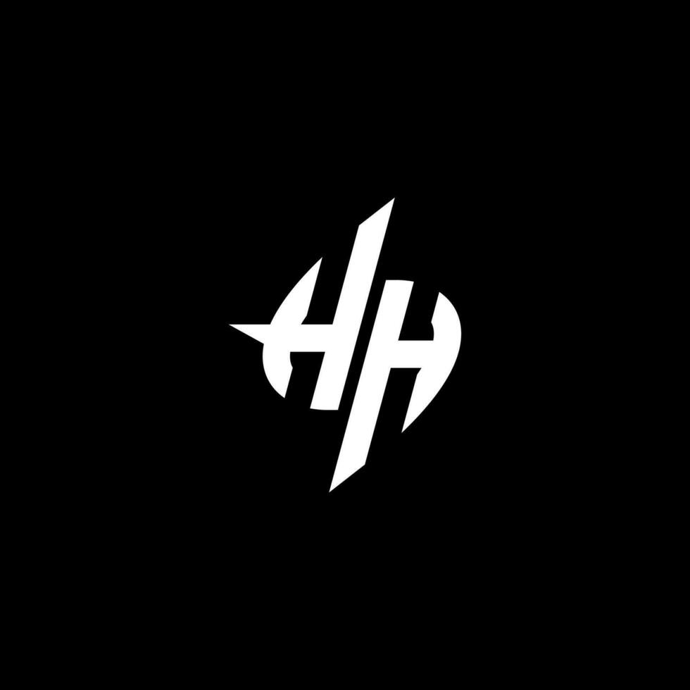 hh monogram logotyp esport eller gaming första begrepp vektor